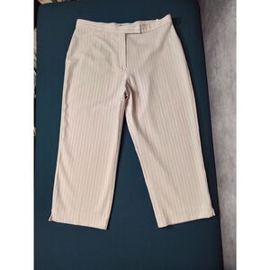 Investments flowy white pinstriped capris size 12 petite